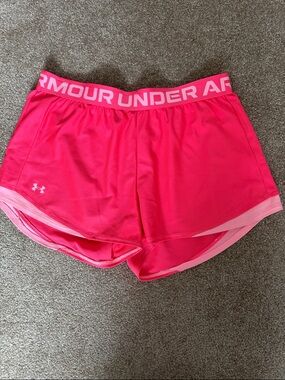 Under Armour Women's Hot Pink Athletic Shorts with Contrast Trim